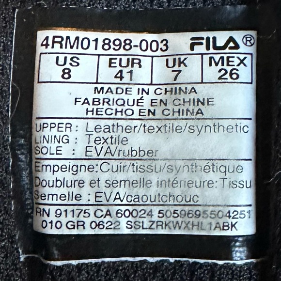 Fila Hypercube sneakers in black and zebra print in black • men’s 8 - Picture 5 of 5